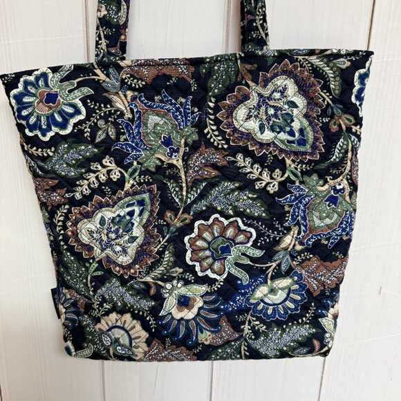 Vera Bradley Java Navy Camo Tote NWT Recycled Cotton Hidden Zip - Picture 4 of 13